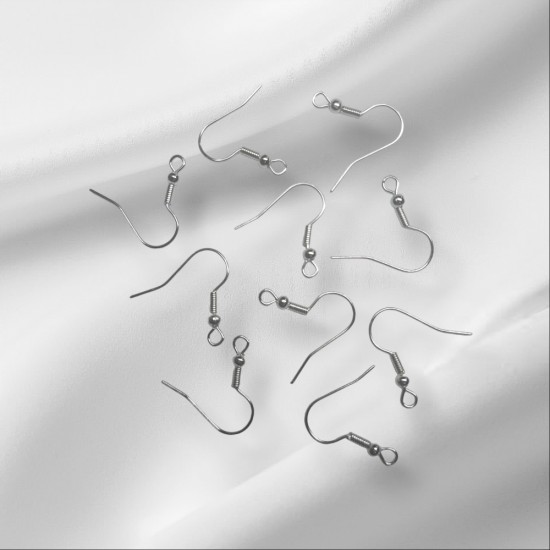 Серьги (основа) металл цв. серебро, цена за 20 шт